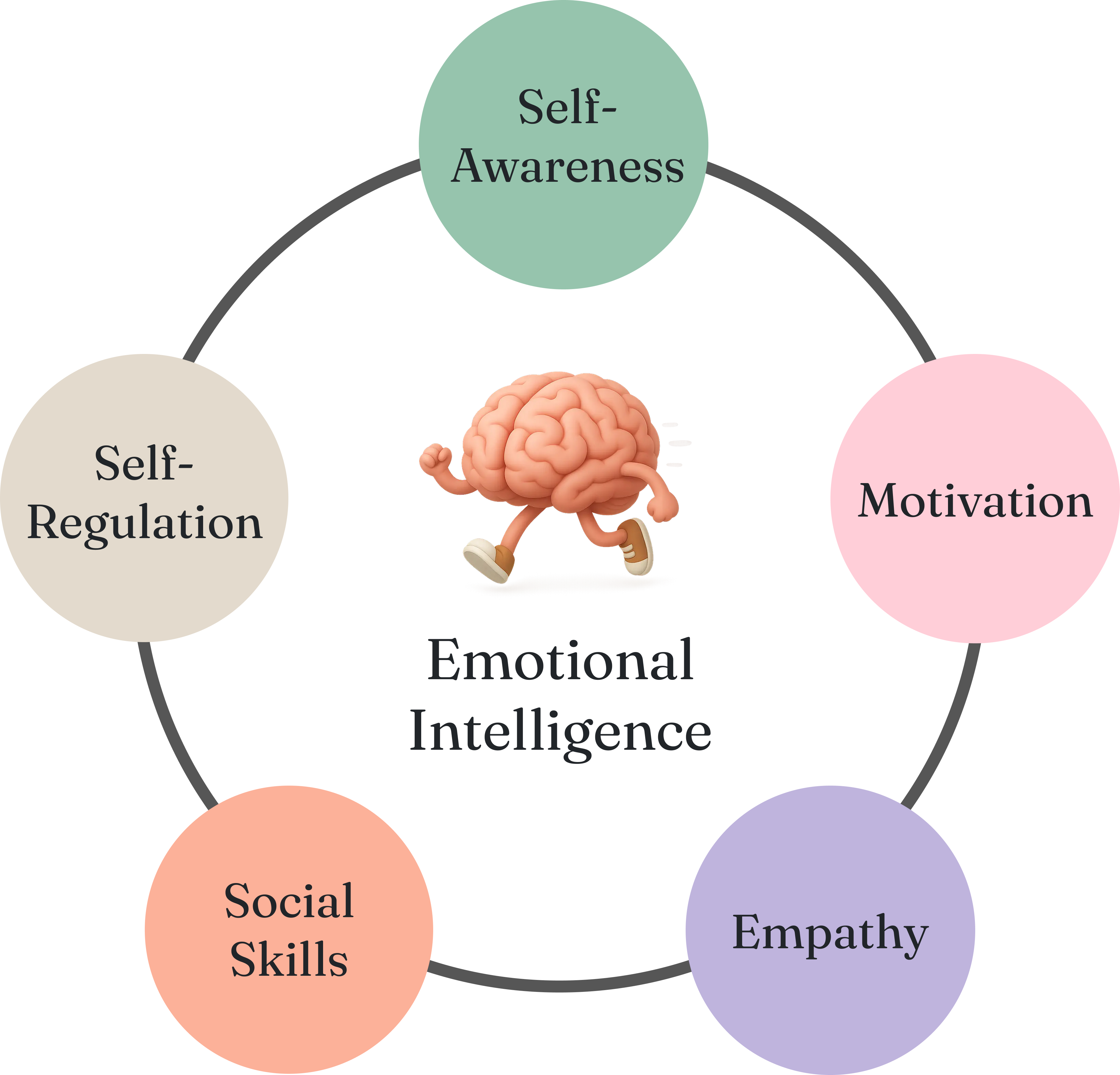 Emotional intelligence framework: self-awareness, self-regulation, motivation, empathy, and social skills